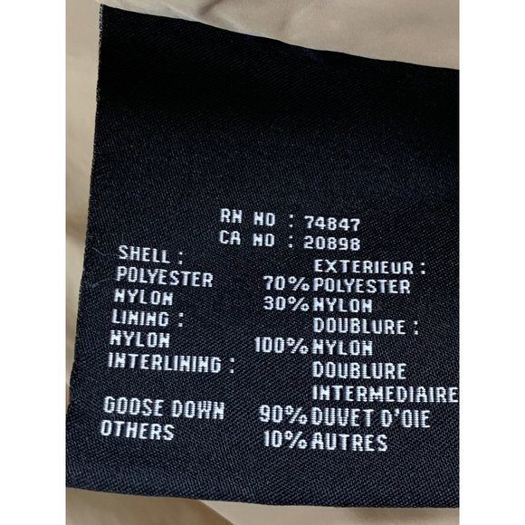 Size Small Womens Andrew Marc Goose Down Puffer Coat Quilted Beige EUC 6522 - Picture 12 of 12